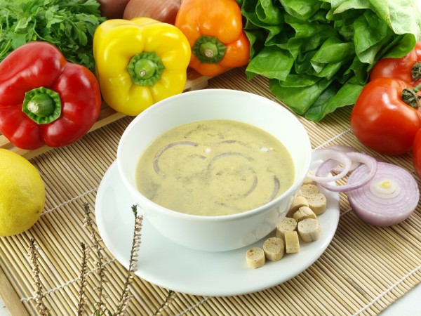 Plato de la dieta de la sopa de cebolla